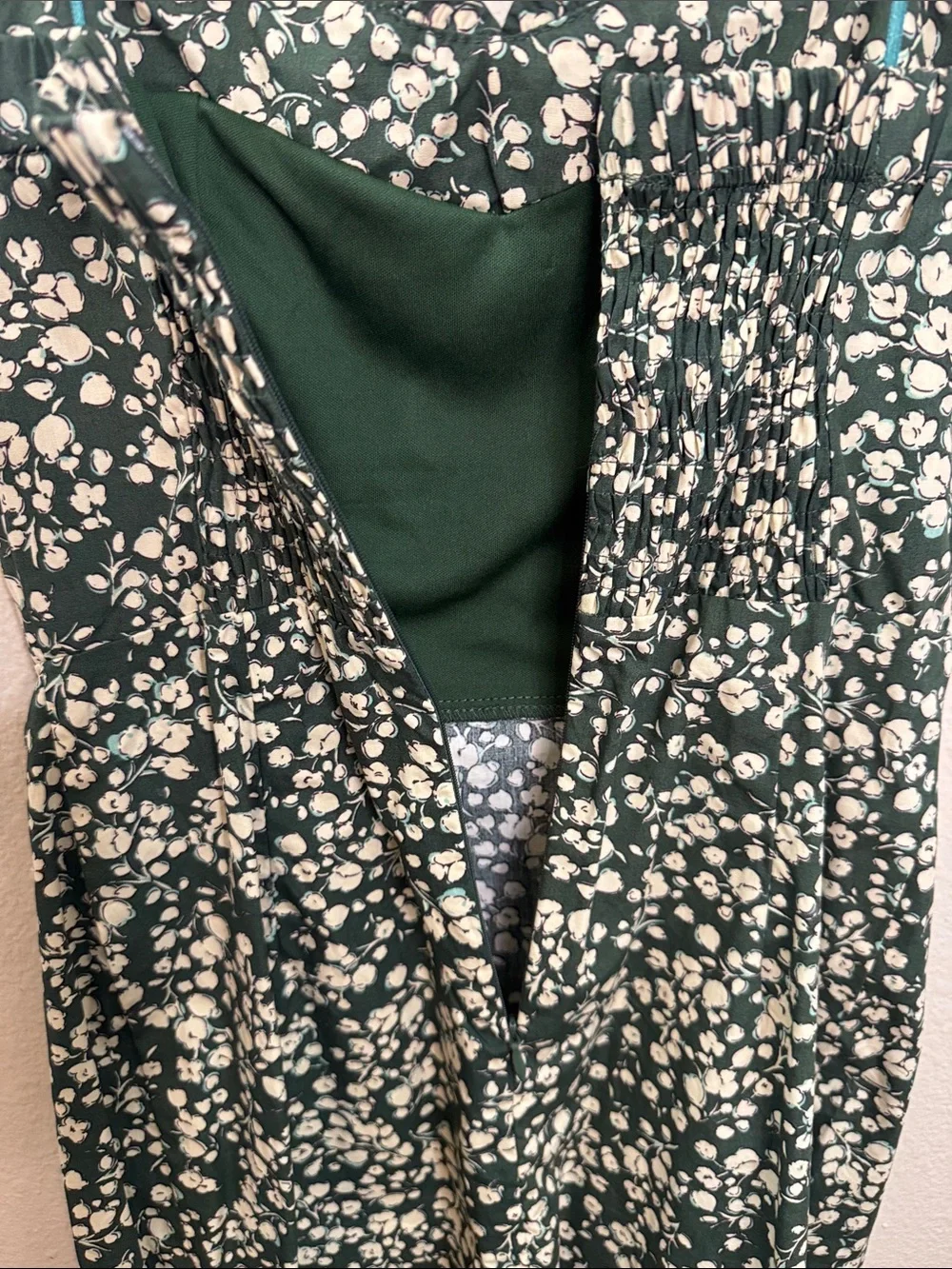 Women’s Green Floral Strapless Dress